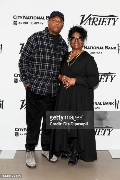 Samuel L. Jackson and LaTanya Richardson Jackson attend Variety Hosts "The Business Of Broadway" at Second on October 17, 2022 in New York City.