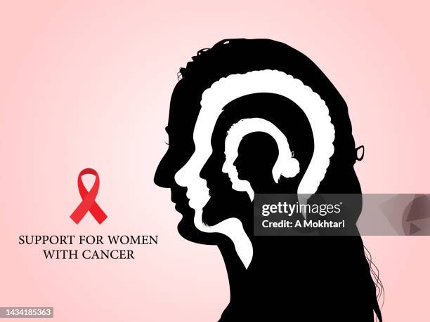 together against cancer. - five people icon stock illustrations