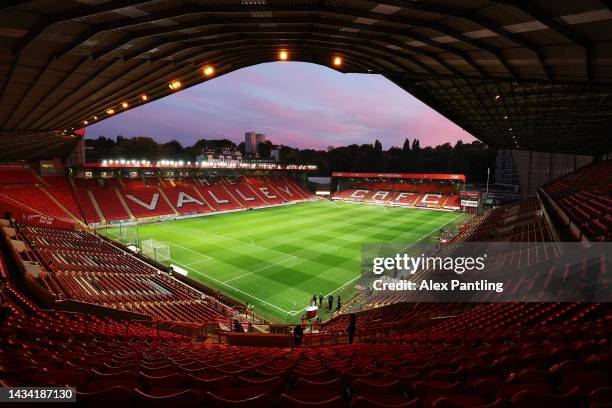 General view inside the stadium prior to the Sky Bet League One match between Charlton Athletic and Portsmouth at The Valley on October 17, 2022 in...