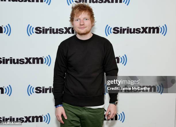 Ed Sheeran visits SiriusXM at SiriusXM Studios on October 17, 2022 in New York City.