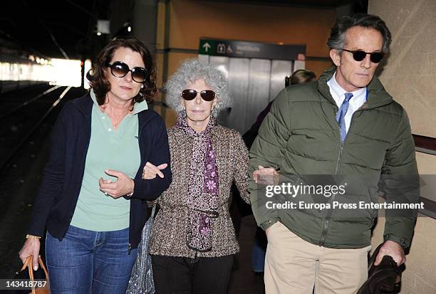 Dukes of Alba Cayetana Fitz-James Stuart and Alfonso Diez are seen starting their Honeymoon on April 25, 2012 in Madrid, Spain.