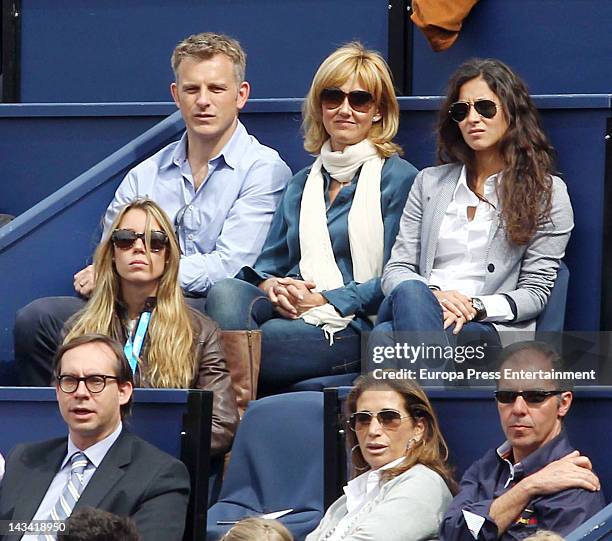 Nadal's girlfriend Xisca Perello , sister Isabel Nadal and mother Ana Maria Parera attend Barcelona Open Banc Sabadell-60º Trofeo Conde de Godo...