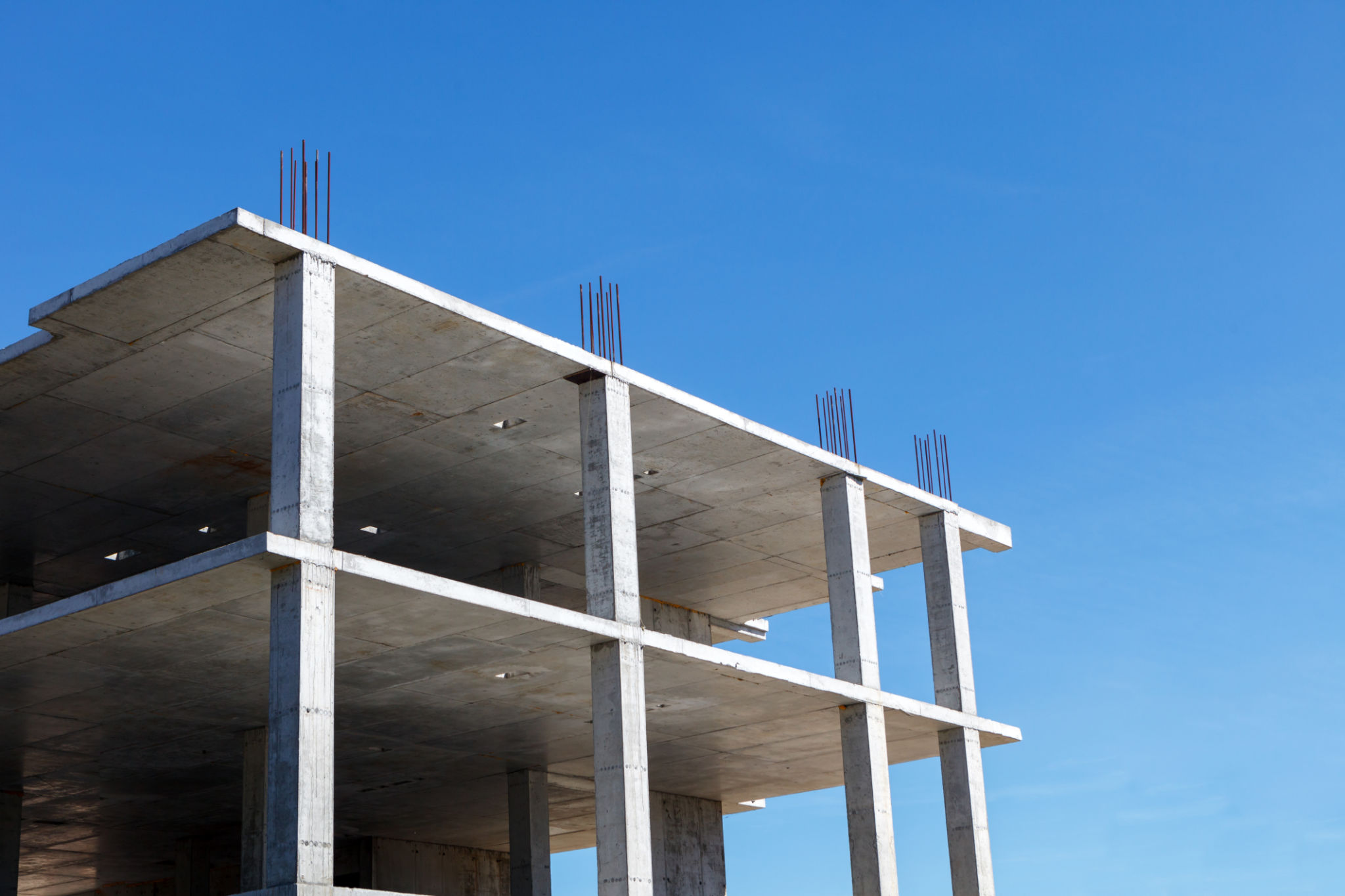 Reinforced concrete frame of a building under construction Reinforced concrete frame of a building under construction