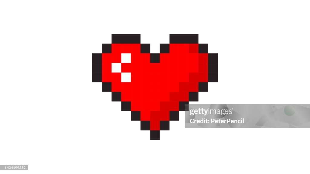 Heart - Pixel Icon Image. Ilustração vetorial de estoque