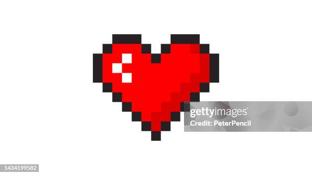 heart - pixel icon image. stock vector illustration - video game character pixel stock illustrations