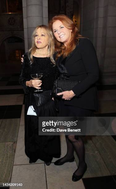 Anouska Hempel, Lady Weinberg and Sarah Ferguson, Duchess of York attend The Andrew Martin Design Awards at The V&A on October 17, 2022 in London,...