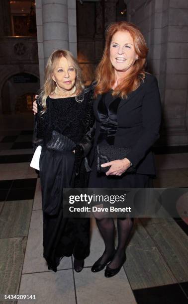 Anouska Hempel, Lady Weinberg and Sarah Ferguson, Duchess of York attend The Andrew Martin Design Awards at The V&A on October 17, 2022 in London,...