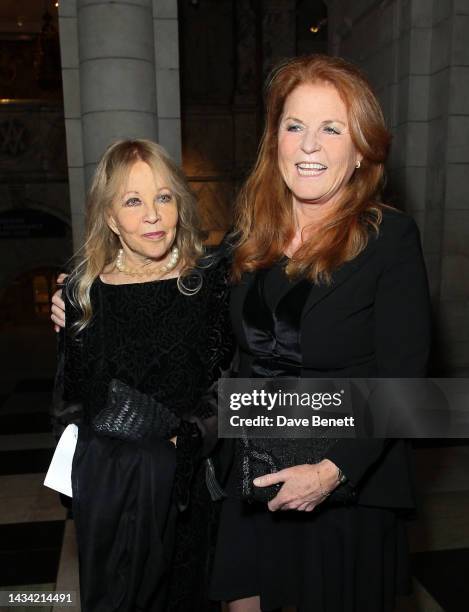 Anouska Hempel, Lady Weinberg and Sarah Ferguson, Duchess of York attend The Andrew Martin Design Awards at The V&A on October 17, 2022 in London,...