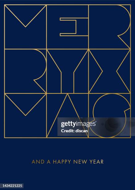 christmas geometric card with typography greetings. - christmas cool attitude stock illustrations