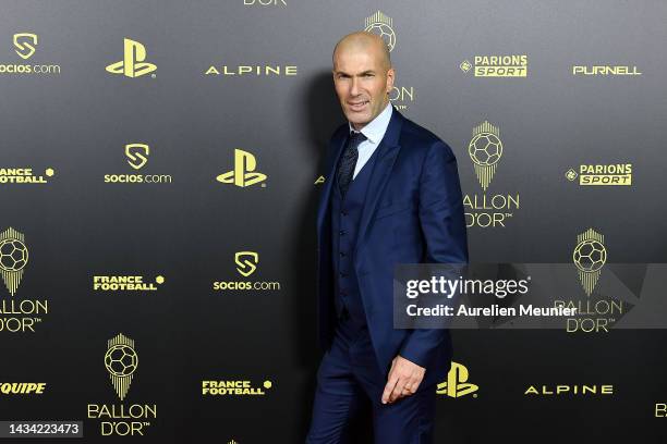 Zinedine Zidane attends the Ballon D'Or photocall at Theatre Du Chatelet In Paris on October 17, 2022 in Paris, France.