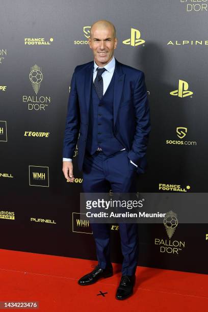 Zinedine Zidane attends the Ballon D'Or photocall at Theatre Du Chatelet In Paris on October 17, 2022 in Paris, France.