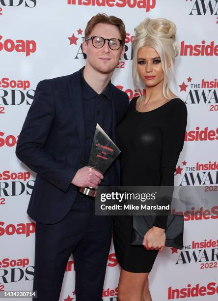 Jamie Borthwick and Danielle Harold attend The Inside Soap Awards 2022 on October 17, 2022 in London, England.