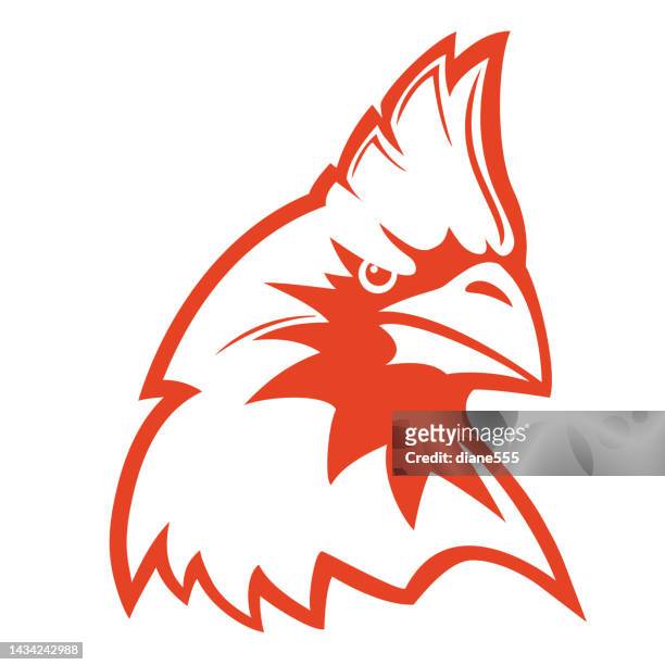 cardinal isolated mascot design element on a transparent background - cardinal bird 幅插畫檔、美工圖案、卡通及圖標