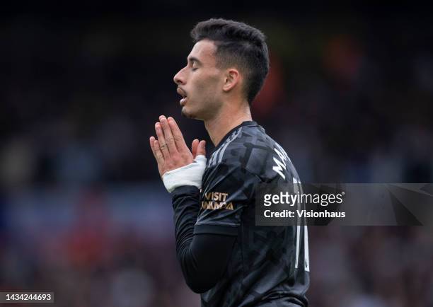 Gabriel Martinelli of Arsenal looks dejected during the Premier League match between Leeds United and Arsenal FC at Elland Road on October 16, 2022...