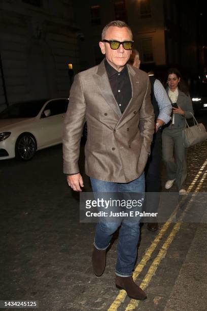 Daniel Craig is seen attending a special screening and Q&A for "Glass Onion: A Knives Out Mystery" at The Curzon Mayfair on October 17, 2022 in...
