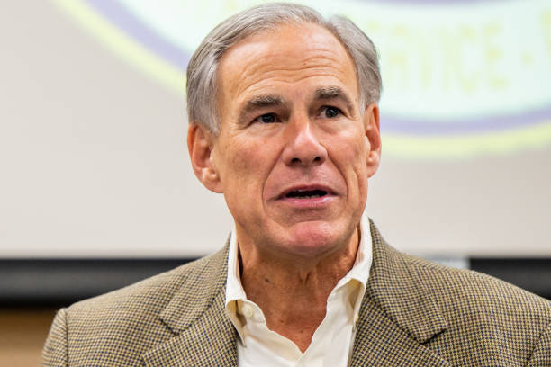 Texas Gov. Greg Abbott speaks at a news conference on October 17, 2022 in Beaumont, Texas. Abbott met with state and local law enforcement to discuss...
