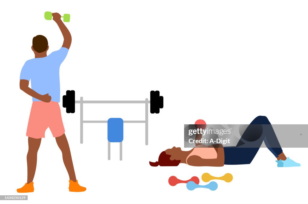 Fitness Routine Dumbells Peach Shorts