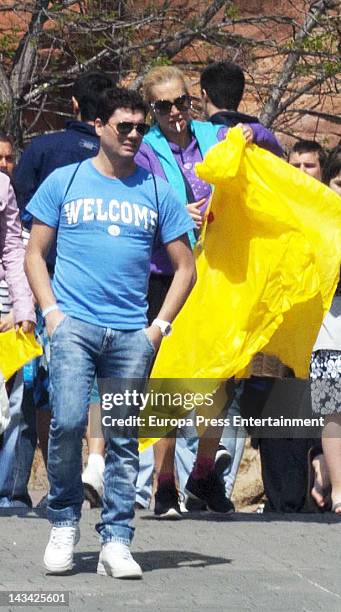 Belen Esteban and Fran Alvarez are seen at Port Aventura on April 7, 2012 in Tarragona, Spain.