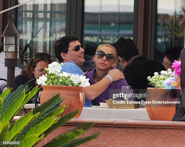 Belen Esteban and Fran Alvarez are seen at Port Aventura on April 7, 2012 in Tarragona, Spain.