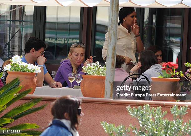 Belen Esteban and Fran Alvarez are seen at Port Aventura on April 7, 2012 in Tarragona, Spain.