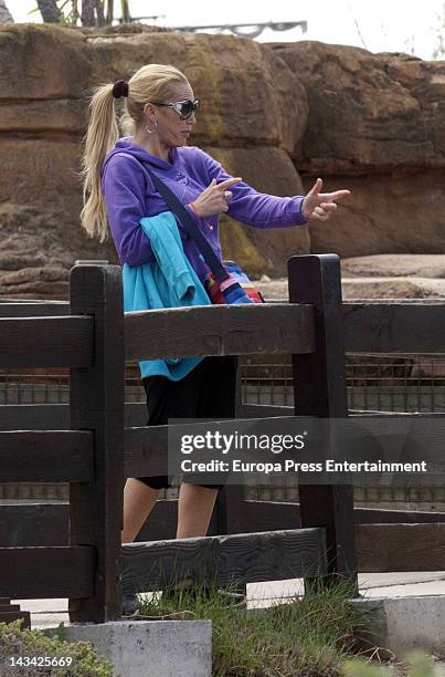 Belen Esteban is seen at Port Aventura on April 7, 2012 in Tarragona, Spain.