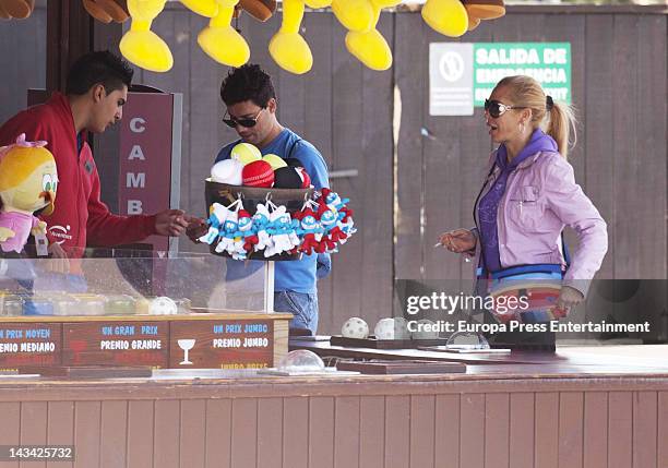 Belen Esteban and Fran Alvarez are seen at Port Aventura on April 7, 2012 in Tarragona, Spain.