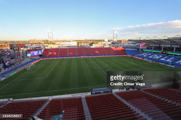 General view of Toyota Stadium before Round One of the 2022 MLS Cup Playoffs between Minnesota United FC and FC Dallas on October 17, 2022 in Frisco,...