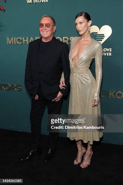 Michael Kors and Bella Hadid attend God's Love We Deliver 16th Annual Golden Heart Awards at The Glasshouse on October 17, 2022 in New York City.