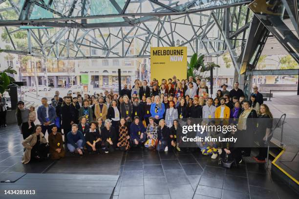 Visitors at the National Gallery of Victoria's Melbourne Now 2023 artist and designer announcement event on October 18, 2022 in Melbourne, Australia....