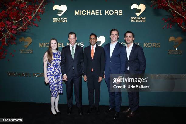 Guest, Jens Audenaert, Amol Shah, guest and Benj Pasek attend the Golden Heart Awards 2022 Benefiting God's Love We Deliver at The Glasshouse on...