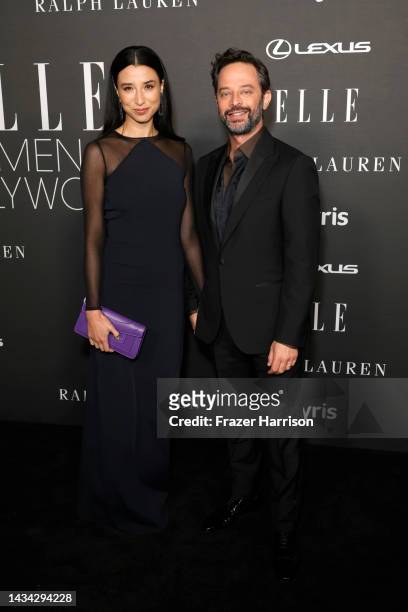 Lily Kwong and host Nick Kroll attend ELLE's 29th Annual Women in Hollywood celebration presented by Ralph Lauren, Amyris and Lexus at Getty Center...