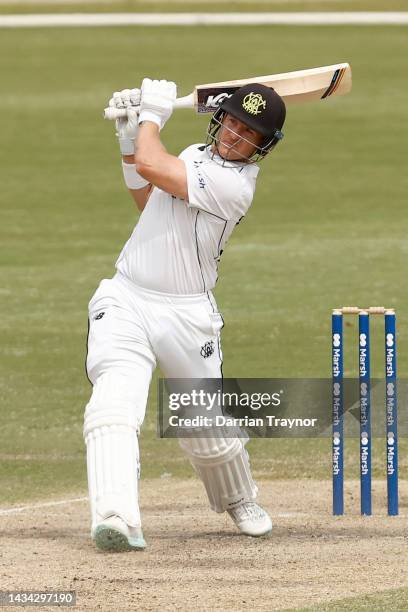 Arcy Short of Western Australia bats during the Sheffield Shield match between Victoria and Western Australia at CitiPower Centre, on October 18 in...