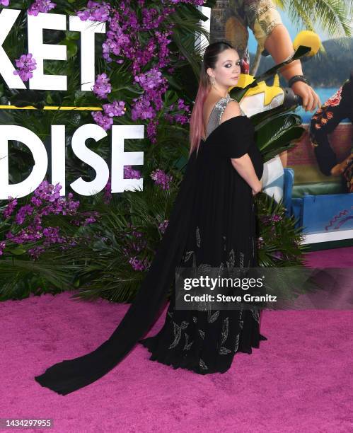 Billie Lourd arrives at the Premiere Of Universal Pictures' "Ticket To Paradise" at Regency Village Theatre on October 17, 2022 in Los Angeles,...