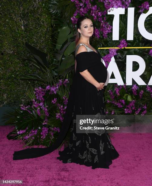 Billie Lourd arrives at the Premiere Of Universal Pictures' "Ticket To Paradise" at Regency Village Theatre on October 17, 2022 in Los Angeles,...