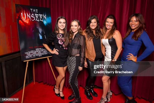 Ava Bianchi, Rebekah Kennedy, Jennifer Karum, Erin Tulley and Kimberly Michelle Vaughn on the red carpet during the official wrap party of the film...