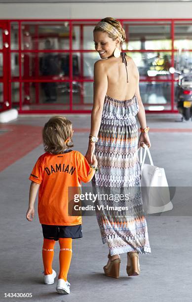 Damian van der Vaart ,Sylvie van der Vaart during a farewell session where Dutch National team players leave for the World Cup 2010 at June 4 2010 in...