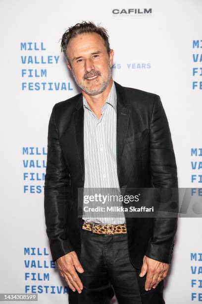 David Arquette arrives at 25th Anniversary screening Of Finn Taylor's "Dream With The Fishes" at Smith Rafael Film Center on October 17, 2022 in San...