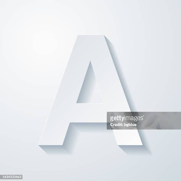 letter a. icon with paper cut effect on blank background - lettre a stock illustrations