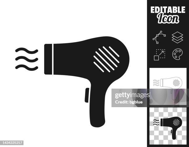 stockillustraties, clipart, cartoons en iconen met hair dryer. icon for design. easily editable - hair dryer