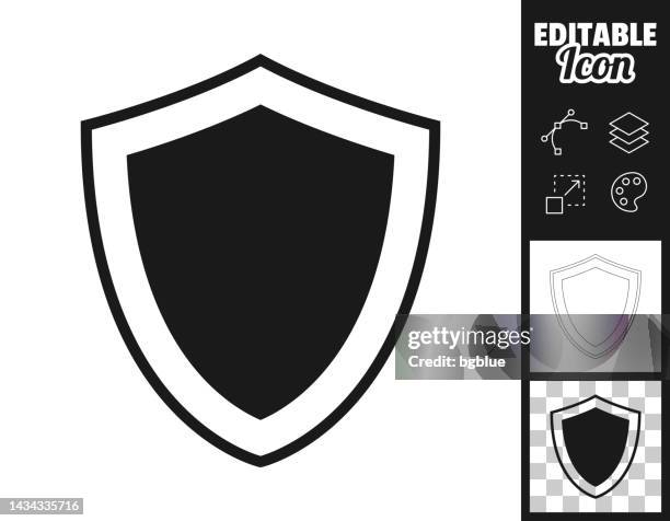 stockillustraties, clipart, cartoons en iconen met shield. icon for design. easily editable - afweren