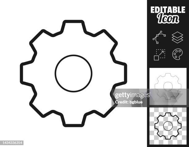 ilustraciones, imágenes clip art, dibujos animados e iconos de stock de engranaje. icono para el diseño. fácilmente editable - piñón rueda dentada