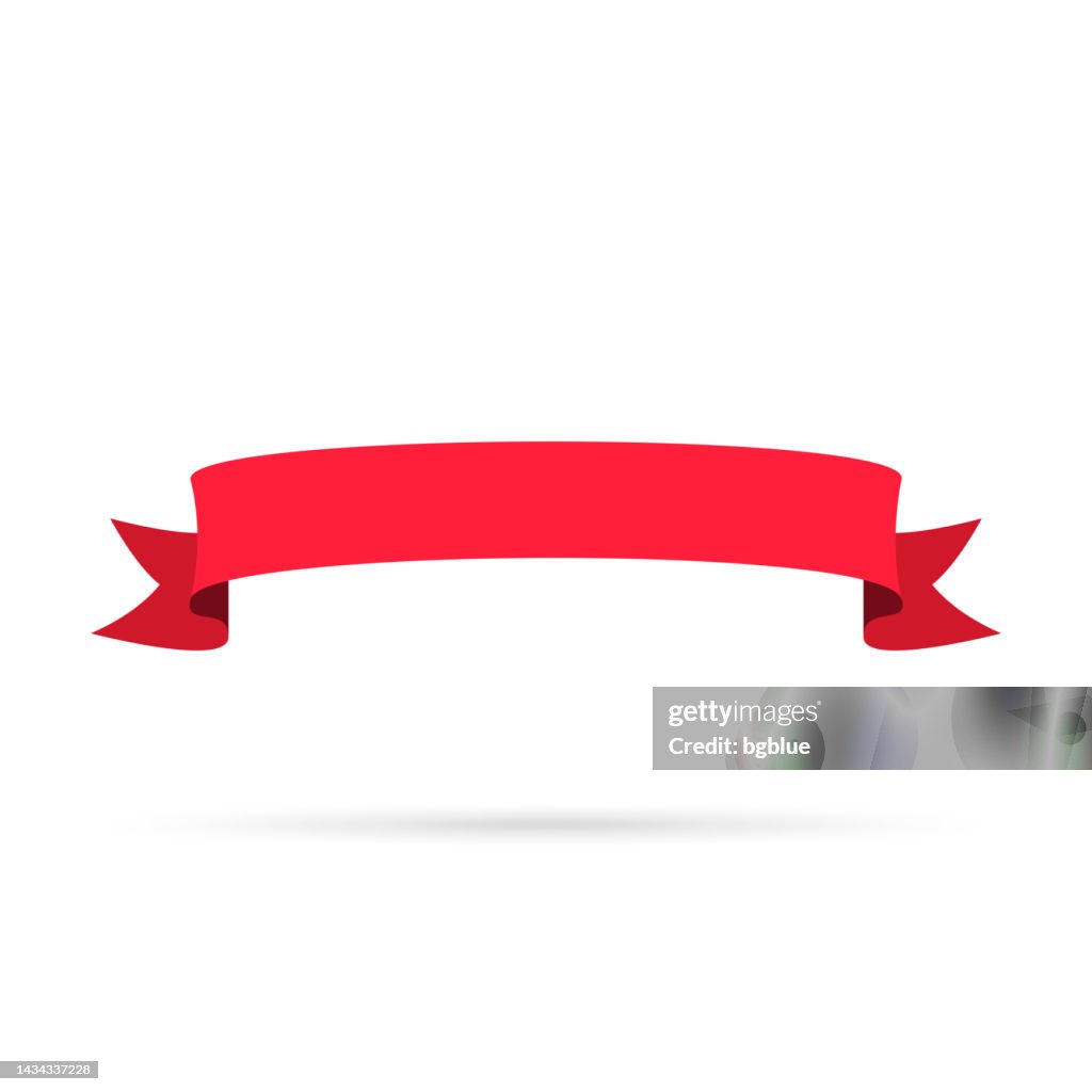 Red Ribbon Isolated Red Ribbon Isolated On White Background Design Element High-Res Vector ...