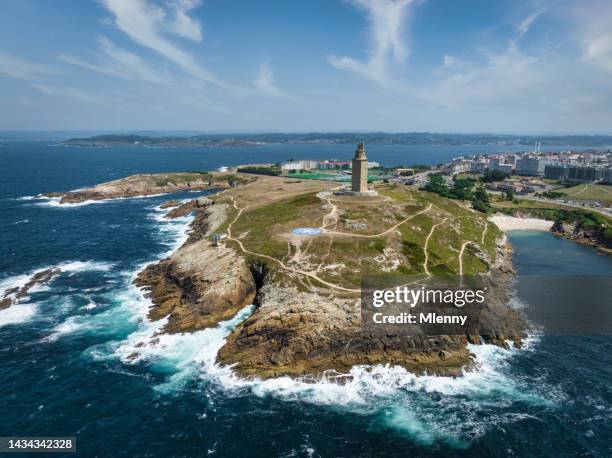 hercules tower a coruna city a coruña galicia spain - la coruña stock pictures, royalty-free photos & images