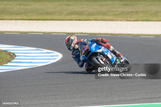 Alex Rins of Spain and Suzuki Ecstar during the MotoGP of Australia at Phillip Island Grand Prix Circuit on October 16, 2022 in Phillip Island,...