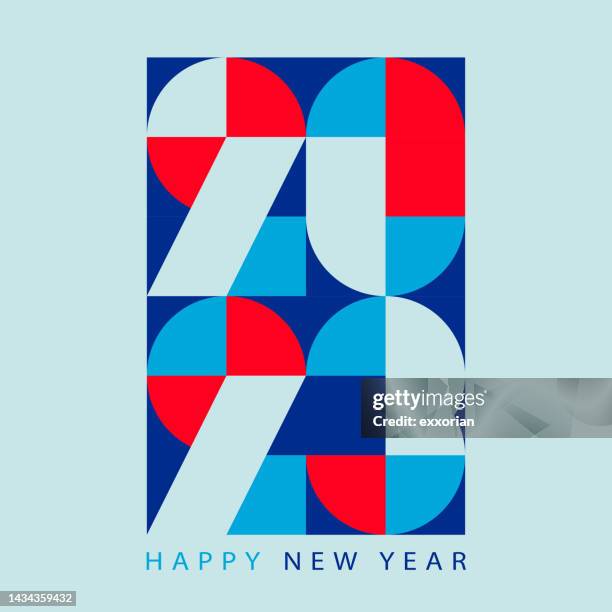 illustrations, cliparts, dessins animés et icônes de typographie du nouvel an 2023 - new year card