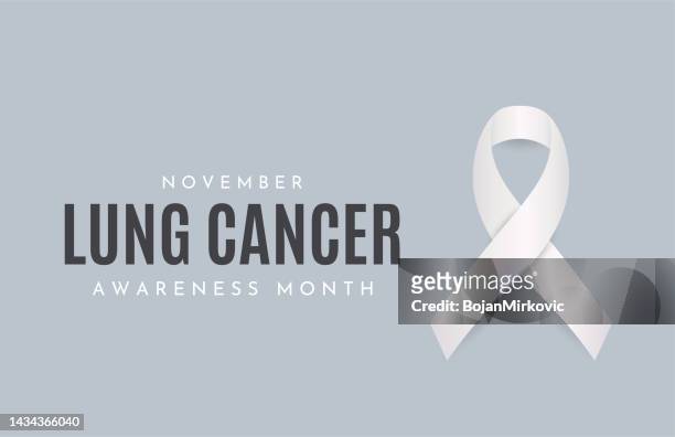 stockillustraties, clipart, cartoons en iconen met lung cancer awareness month card, november. vector - aandacht