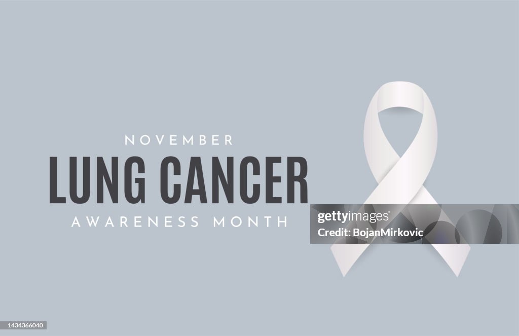Lung Cancer Awareness Month card, November. Vector