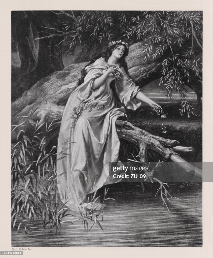 Hamlet Crying Hamlet Tragedy By William Shakespeare Published In 1886 High-Res Vector ...