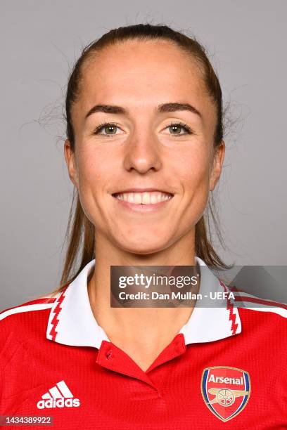 Lia Walti of Arsenal FC poses for a photo during the Arsenal FC UEFA Women's Champions League Portrait session on October 17, 2022 in London, England.