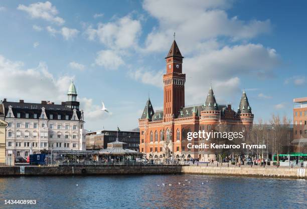 a big city by the sea - helsingborg stock-fotos und bilder